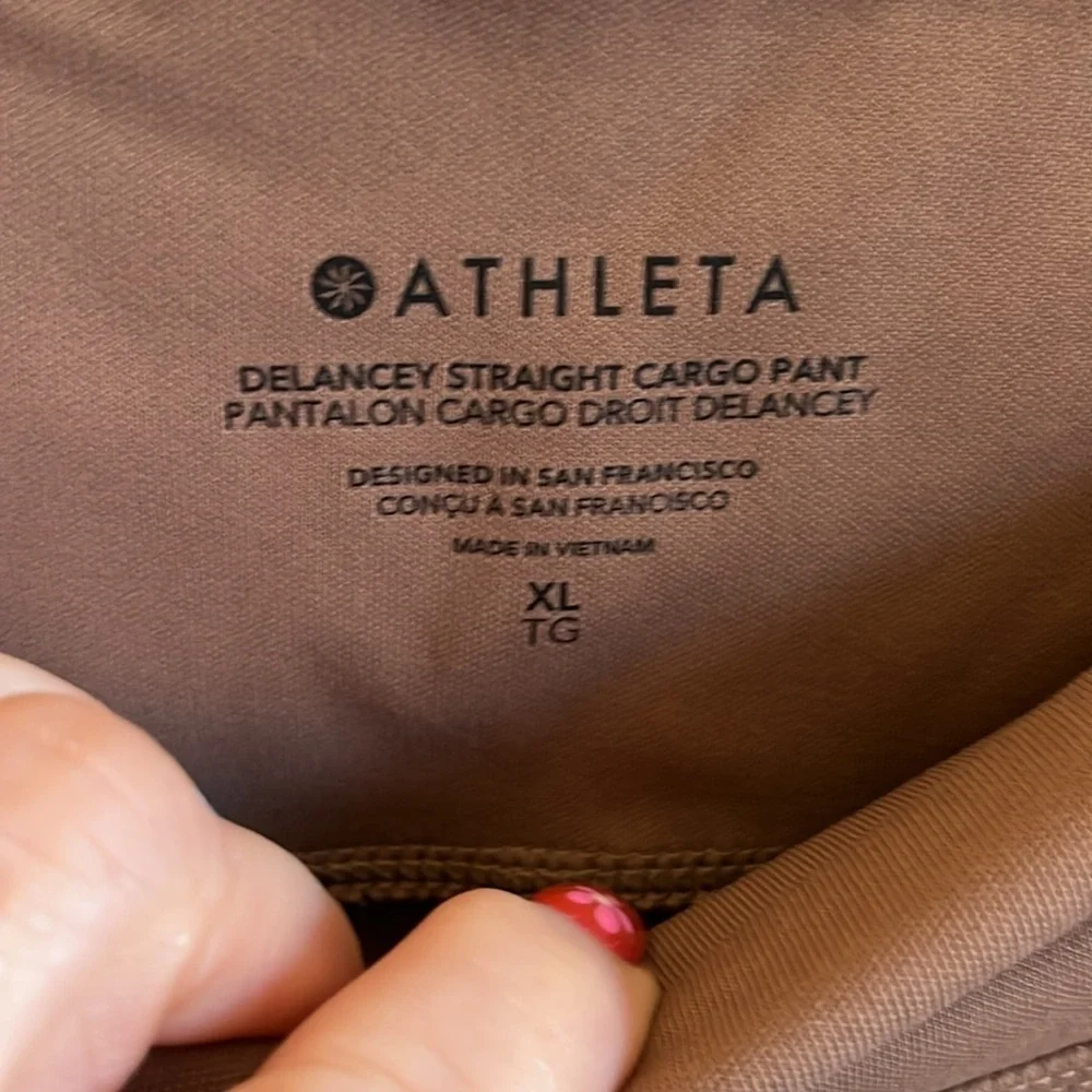 Athleta Delancey Straight Cargo Pants Rustic Beige Size XL